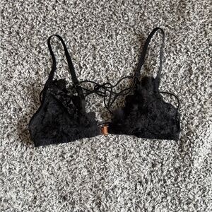 Savage X Fenty Black Lace Bralette with Front Clasp